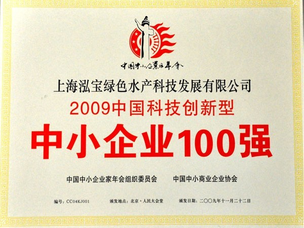 泓寶-2009年中國科技創新型中小企業100強